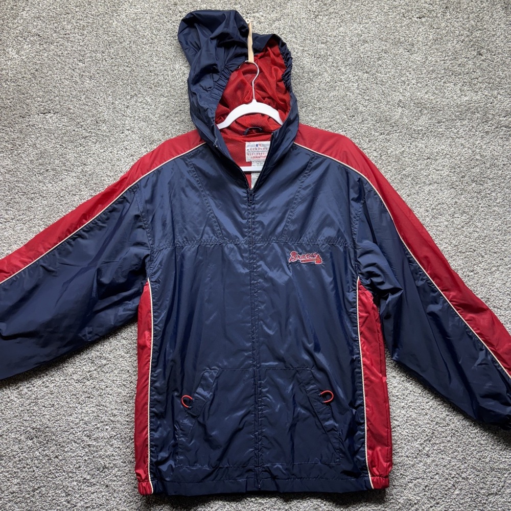 Atlanta Braves Windbreaker Mens XL Genuine Merchandise MLB Baseball Pullover VTG
